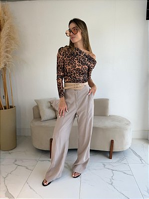 BLUSA OMBRO A OMBRO TULE CARAMELO