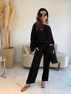 BLUSA AMPLA BRUNA PRETA