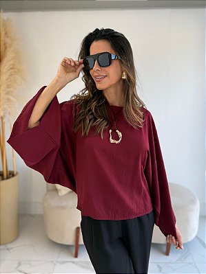 BLUSA AMPLA BRUNA BURGUNDY