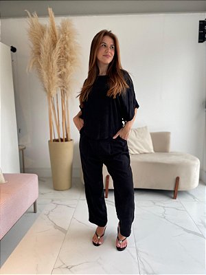 CONJUNTO JACQUARD JOICE PRETA