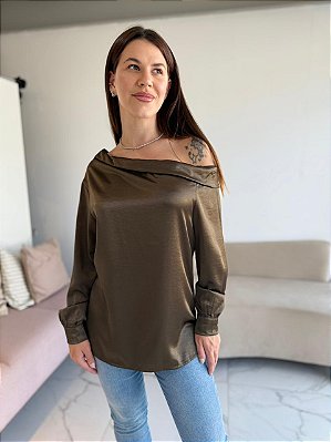 BLUSA CETIM LUIZA VERDE