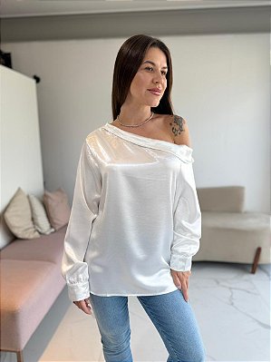 BLUSA CETIM LUIZA BRANCO
