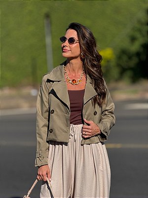 JAQUETA PARKA CURTA VERDE