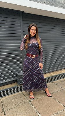 CONJUNTO XADREZ DE TULE MARINHO