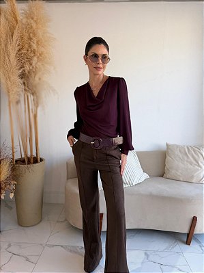 CALÇA SUEDE CLEO MARROM