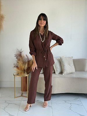 CONJUNTO ISABEL MARROM