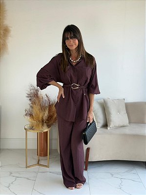 CONJUNTO ARIANA BURGUNDY