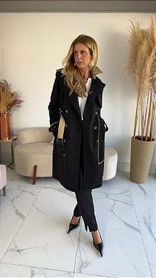 TRENCH COAT PRETO