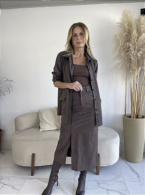 SAIA SUEDE FENDA MARROM