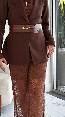 CALÇA RENDA NINA MARROM