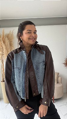 JAQUETA JEANS OVER GEORGINA MARROM