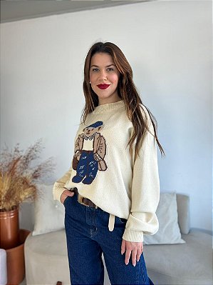 BLUSA MODAL URSO BEGE