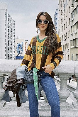 BLUSA BRASIL RONALDINHO MARROM