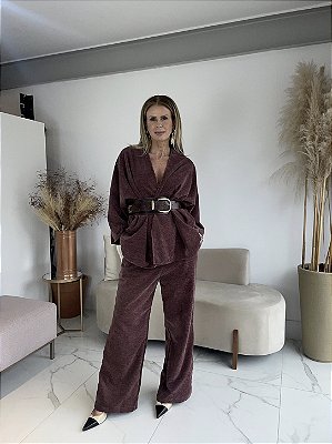CALÇA VELUDO TATI PRETO