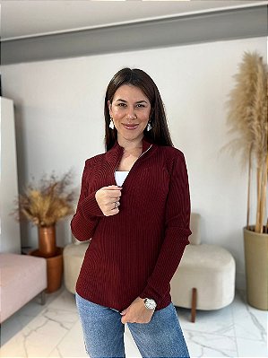 BLUSA MODAL ZIPER BURGUNDY
