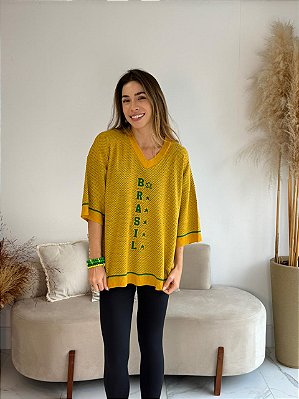 BLUSA BRASIL ZICO AMARELO
