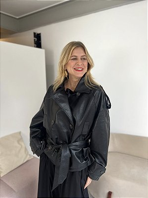 TRENCH COAT PU LIVIA PRETO
