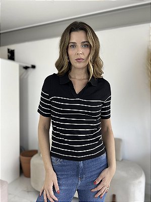 BLUSA POLO ANGELA PRETO