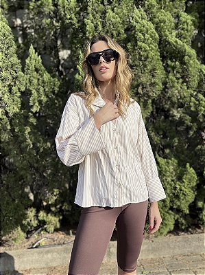 CAMISA HELOISA BEGE/BRANCO