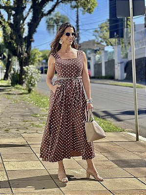 VESTIDO LUANA MARROM POA