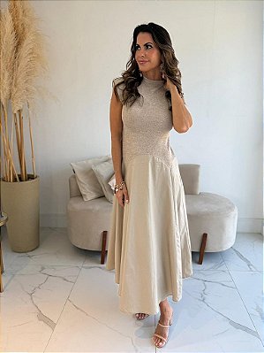 VESTIDO POLIANA BEGE