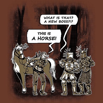 Camiseta it's a horse cor Marrom