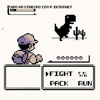 Camiseta Dinossauro Não há conexão com a Internet Cor Off White