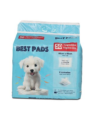 Tapete Higiênico Best Pads 50 Unidades 80x60cm Cães E Gatos