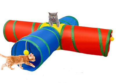 Túnel Para Gato 4 Saídas Brinquedo Interativo Pet Colorido