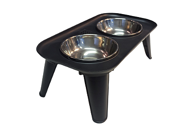 Comedouro Elevado Duplo 350ml Premium Inox Pet Cão Médio