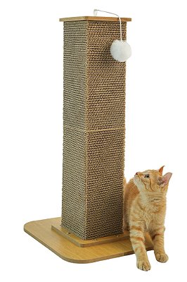 Torre Poste Arranhador para Gatos Brinquedo Interativo Antiestresse 56cm