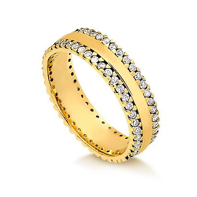 Aliança Bordas Cravejadas Confort 5,20MM  (Ouro 18K)  "LEIA DESCRIÇÃO''