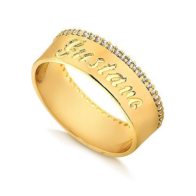 Aliança Reta 6,50MM Corfort Com Nome (Ouro 12K )  "LEIA DESCRIÇÃO''