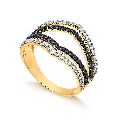 Anel Duplo V ( Ouro 12K / 18 K )