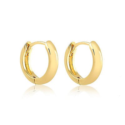 Brinco Argola Click Liso ¢9,00MM ( Ouro 12K / 18 K )