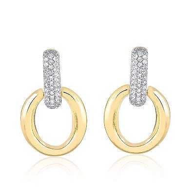 Brinco Argola Com Pave ( Ouro 12K / 18 K )