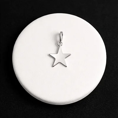 Pingente Estrela Preenchida - P032 ( Prata 925 )