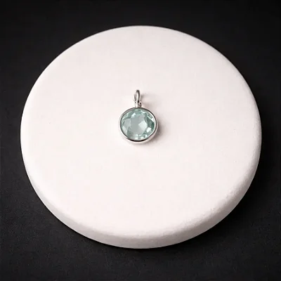 Pingente Ponto de Luz Aquamarine - P042 ( Prata 925 )