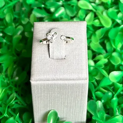 Anel com Zirconia e Coração Regulavel A147 (Prata 925)