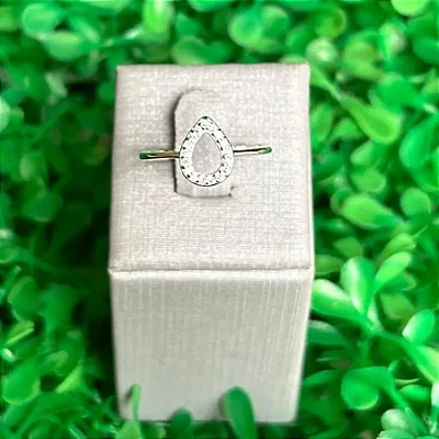 Anel Gota Grande com Zircônias Cravejadas A150 (Prata 925)