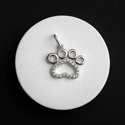 PINGENTE PATINHA PET CRAVEJADA - P102 ( Prata 925 )