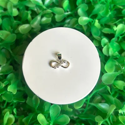 PINGENTE INFINITO COM 5 ZIRC. - P112 ( Prata 925 )