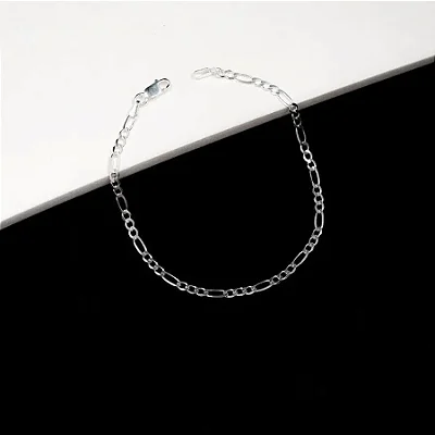 Pulseira 3x1 F080 - 21cm- CTU001 ( Prata 925 )