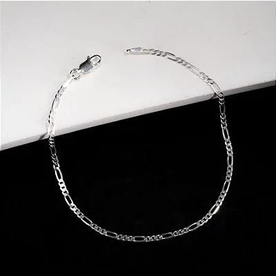Pulseira 3x1 F040 - 21 cm- CTU030 ( Prata 925 )