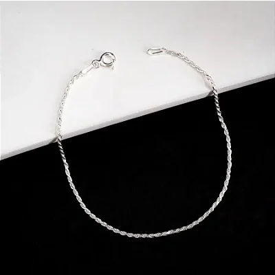 Pulseira cordão Baiano (18 cm)- CCB001 ( Prata 925 )