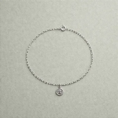 PULSEIRA MEDALHÃO DE SÃO BENTO- CPU032 ( Prata 925 )