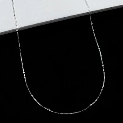 Corrente Veneziana com bola - 60CM CVB005 ( Prata 925 )