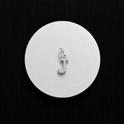 PINGENTE LETRA - J - CREVEJADO 6,0MM P149 ( Prata 925 )