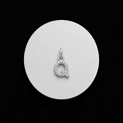PINGENTE LETRA - Q - CREVEJADO 6,0MM P156 ( Prata 925 )