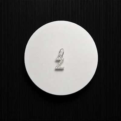 PINGENTE LETRA - Z - CREVEJADO 6,0MM P164 ( Prata 925 )